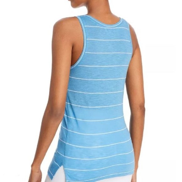 Vince. Skinny Striped Tank Aquata/Optic White - Picture 2 of 2